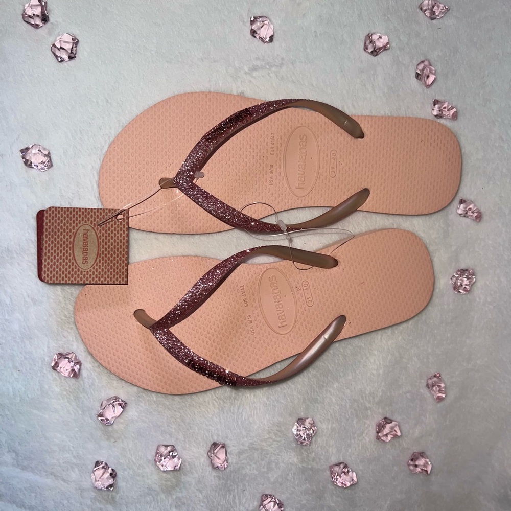 Havaianas pink Glitter Flip Flops
